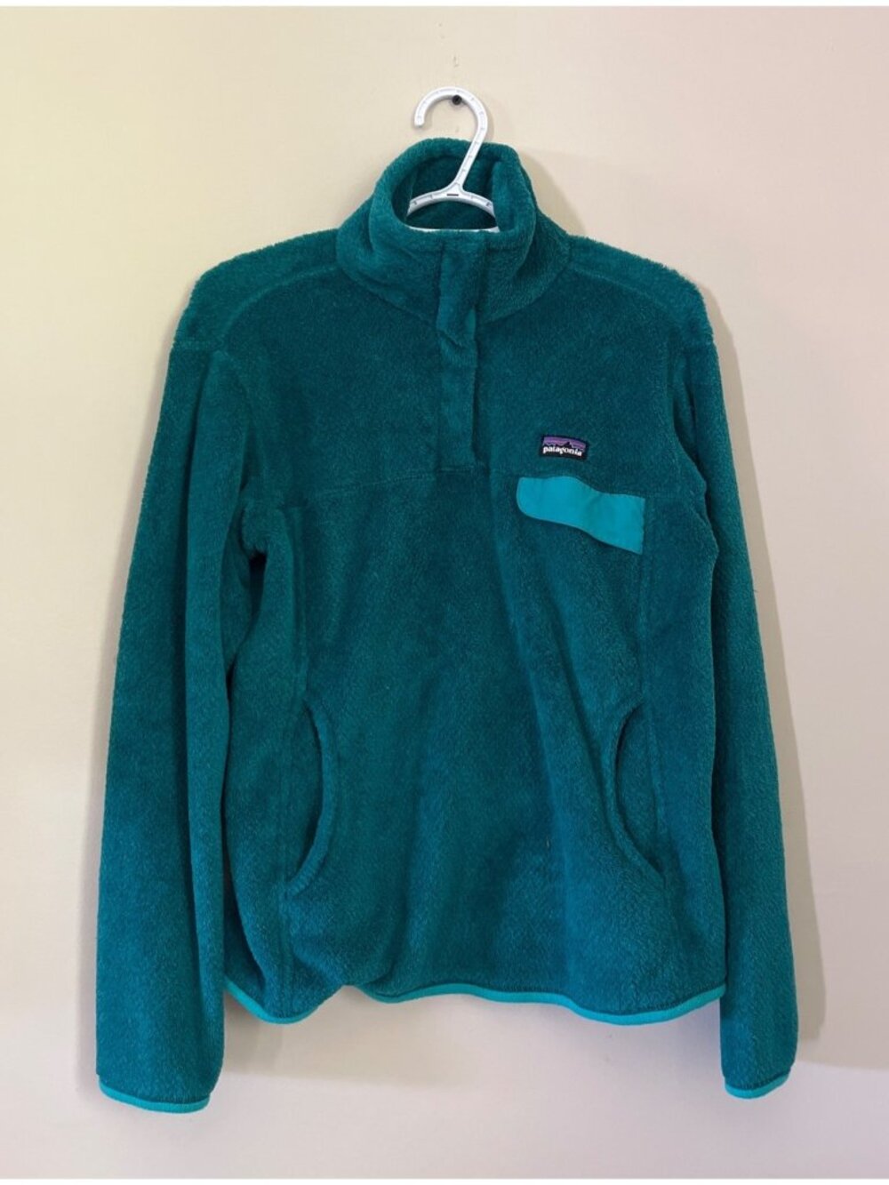 Patagonia Womens Medium Teal Re-Tool Snap-T Pullover High Neck Jacket